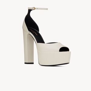 YSL - JODIE PLATFORM SANDALS IN SMOOTH LEATHER, Size 6, Worn Once!